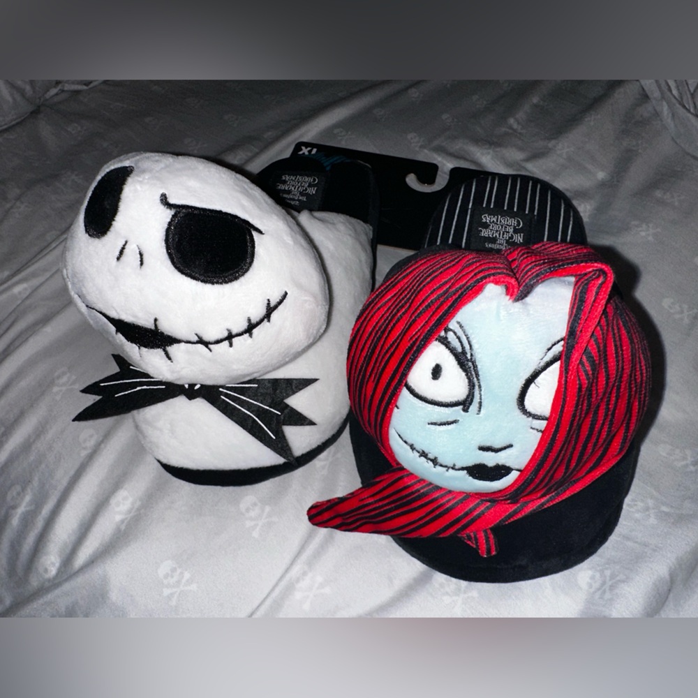 Disney Nightmare Before Christmas Jack & Sally Slippers Size XL